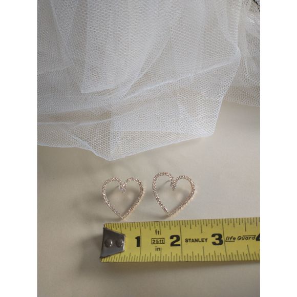 Gold Crystal Heart Earrings! - Picture 6 of 7